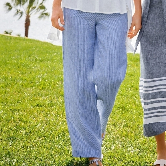 Talbots Linen Stripe The Easy Drawstring Pant - Picture 12 of 12